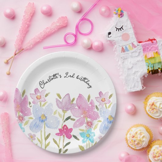 Niedlich Moderne Wildblumen im Wasserbereich Mit M Pappteller (Party)