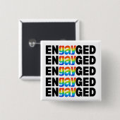 Niedlich Moderner Gay Pride EnGAYged Typografie Button (Vorne & Hinten)
