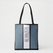 Niedlich Moderner Individuelle Name Blau Schwarz-w Tasche (Vorderseite)