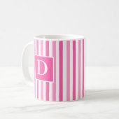 Niedlich Moderner rosa und weiß gestreifter Single Kaffeetasse (Vorderseite Links)