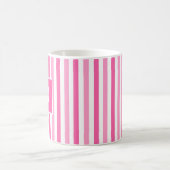 Niedlich Moderner rosa und weiß gestreifter Single Kaffeetasse (Mittel)