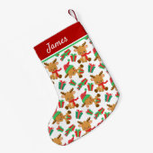 Niedlich Moderner Weihnachtsmann Personalisierter  Kleiner Weihnachtsstrumpf (Rückseite (Hängend))