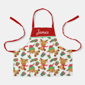 Niedlich Moderner Weihnachtsmann Personalisierter  Schürze (Vorderseite)
