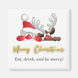 Niedlich Moderner Weihnachtsmann Reindeer Frohe We Magnet