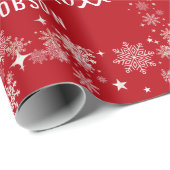 Niedlich Moderner Weihnachtsmann Snowflakes Person Geschenkpapier (Rolleneckpunkt)