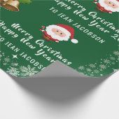 Niedlich Moderner Weihnachtsmann Snowflakes Person Geschenkpapier (Ecke)