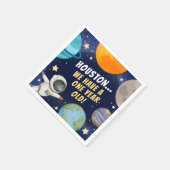 Niedlich Moderner Weltraum 1. Geburtstag Party Serviette (Ecke)