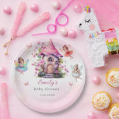 Niedlich Moderner Zauberhafter Frischrosa Blumenga Pappteller (Party)