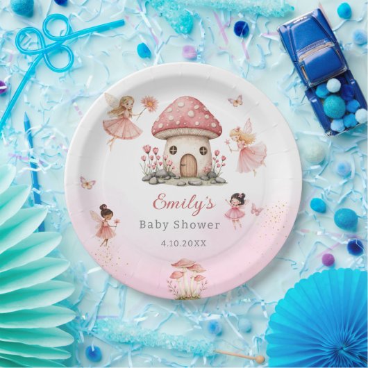 Niedlich Moderner Zauberhafter Frischrosa Blumenga Pappteller