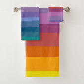 Niedlich Modernes Abstraktes Rainbow Stripes Art Badhandtuch Set (Insitu)
