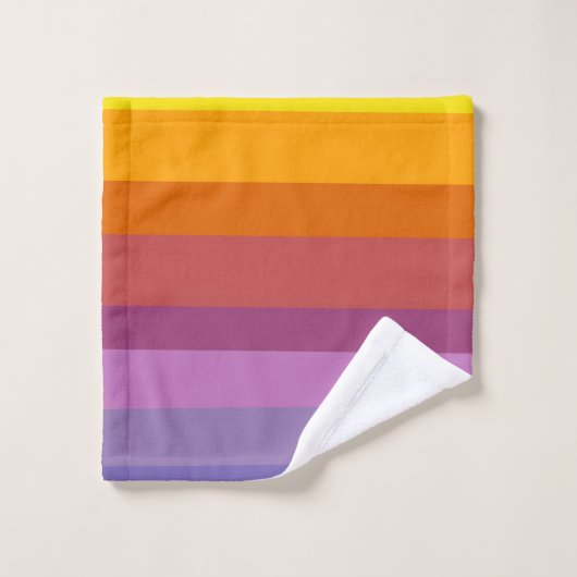 Niedlich Modernes Abstraktes Rainbow Stripes Art Badhandtuch Set (Waschlappen)