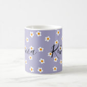 Niedlich Modernes Daisy Muster Lila Personalisiert Kaffeetasse (Mittel)