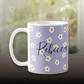 Niedlich Modernes Daisy Muster Lila Personalisiert Kaffeetasse