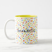 Niedlich-Modernes Drehbuch Polka Dot Zweifarbige Tasse (Links)
