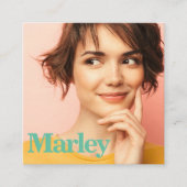 Niedlich Modernes, einfaches Berufliches Fun-Foto Quadratische Visitenkarte (Vorderseite)