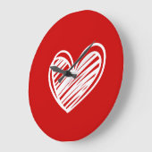 Niedlich Modernes, einzigartiges Rotes Herz Elegan Große Wanduhr (Winkel)