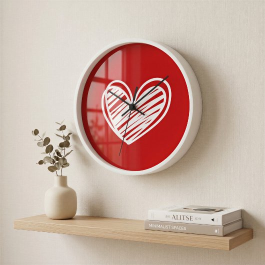 Niedlich Modernes, einzigartiges Rotes Herz Elegan Uhr