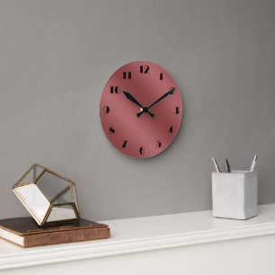 Niedlich Modernes Farbverlauf mit roter Farbe Runde Wanduhr