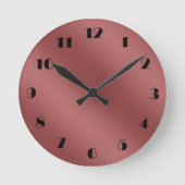 Niedlich Modernes Farbverlauf mit roter Farbe Runde Wanduhr (Vorderseite)