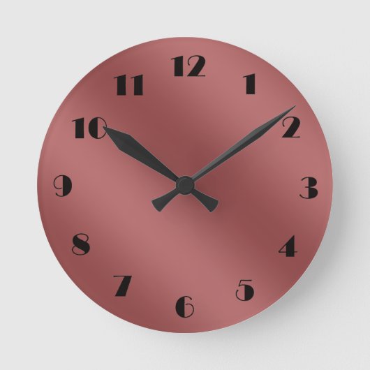 Niedlich Modernes Farbverlauf mit roter Farbe Runde Wanduhr (Vorderseite)