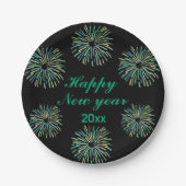 Niedlich Modernes funkelndes Schwarzes Glück Neues Pappteller (Vorderseite)