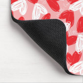 Niedlich Modernes Herz-Muster in Rot und Weiß Mousepad (Ecke)