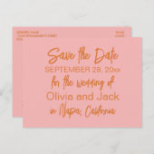 Niedlich Modernes Minimalistisches Orange Pink Sav Postkarte (Vorne/Hinten)