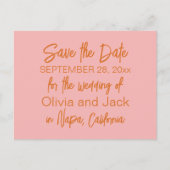 Niedlich Modernes Minimalistisches Orange Pink Sav Postkarte (Vorderseite)