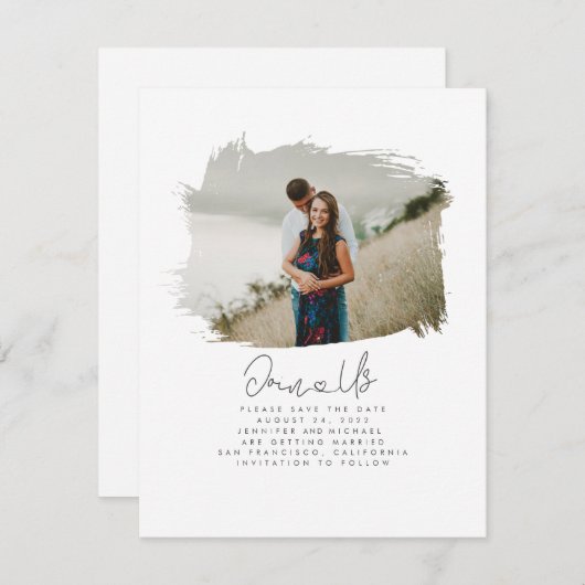 Niedlich Modernes Minimalistisches schließt sich u Save The Date (Vorne/Hinten)