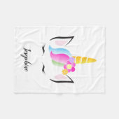 Niedlich Modernes personalisiertes Einhornbaby Fleecedecke (Vorderseite (Horizontal))