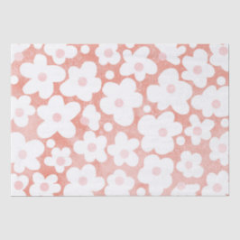 Niedlich Modernes Retro Daisy Rosa Terracotta auf  Seidenpapier