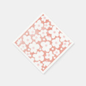 Niedlich Modernes Retro Rosa Daisy Floral Serviette (Ecke)