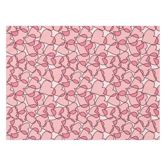 Niedlich Modernes rosa Herzmuster Tischdecke (Vorderseite (Horizontal))