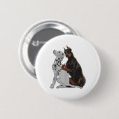 Niedlich modischer Doberman Tattooing Dalmatiner H Button (Vorne & Hinten)