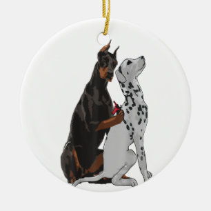 Niedlich modischer Doberman Tattooing Dalmatiner H Keramik Ornament