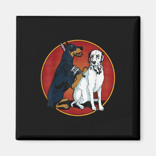 Niedlich modischer Doberman Tattooing Dalmatiner H Magnet