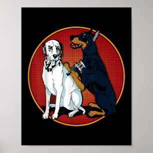 Niedlich modischer Doberman Tattooing Dalmatiner H Poster