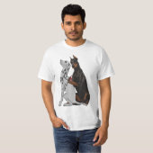 Niedlich modischer Doberman Tattooing Dalmatiner S T-Shirt (Vorne ganz)