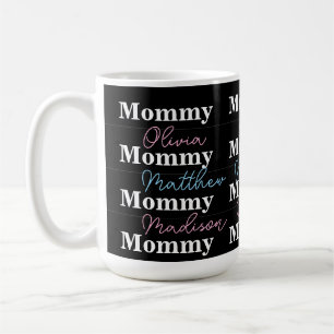 Niedlich Mommy Pink Blue Kids Named Typografy Kaffeetasse