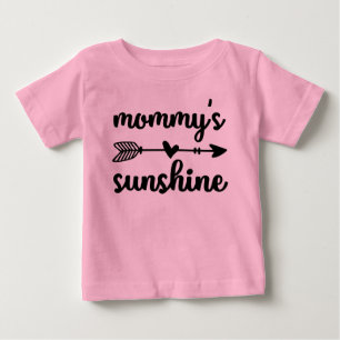 Niedlich Mommy Sonnenschein Mädchen Wort art Baby T-shirt