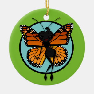 NIEDLICH MONARCH BUTTERFLY CIRCLE FERIENORNATION KERAMIKORNAMENT