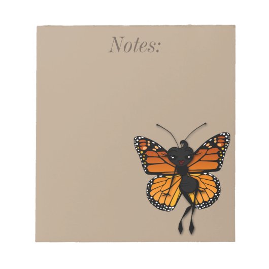 NIEDLICH MONARCH BUTTERFLY LADY NOTEPAD NOTIZBLOCK (Vorderseite)