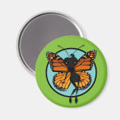 NIEDLICH MONARCH BUTTERFLY LADY ROUND MAGNET (Vorderseite/Rückseite)