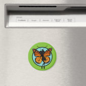 NIEDLICH MONARCH BUTTERFLY LADY ROUND MAGNET (In Situ (Geschirrspüler))