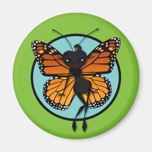 NIEDLICH MONARCH BUTTERFLY LADY ROUND MAGNET (Vorne)