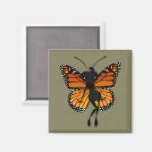 NIEDLICH MONARCH BUTTERFLY LADY SQUARE MAGNET (Vorderseite/Rückseite)