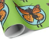 NIEDLICH MONARCH-BUTTERFLY-MATTE-WRAPPINGPAPIER GESCHENKPAPIER (Rolleneckpunkt)