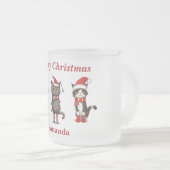 Niedlich Monogram Frohe Weihnachts Cat Tasse (VorderseiteRechts)