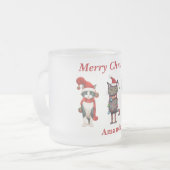 Niedlich Monogram Frohe Weihnachts Cat Tasse (Vorderseite Links)
