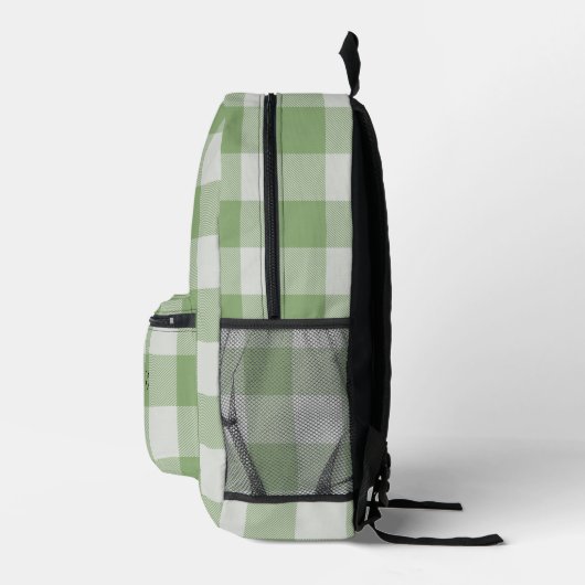 Niedlich Monogram Initials Green Gingham Buffalo K Bedruckter Rucksack (Rechts)